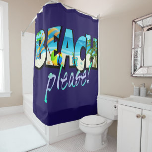 Kids Beach Please! Shower Curtain