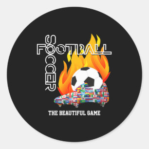 Kids Beautiful Game World Football Soccer T Shirt  Classic Round Sticker