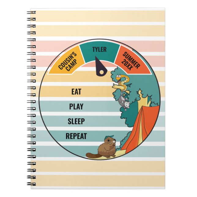 Kid's Beaver Snake Opossum Camp Diary Notebook (Front)
