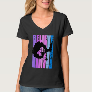 Kids Believe Retro Black Girls Peekaboo Afro Natur T-Shirt