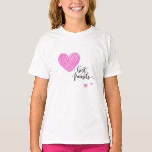 Kids Best Friends Pink Heart T-Shirt