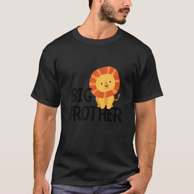 Kids Big Brother Cute Lion Animal Best Bro Ever Wo T-Shirt (Front)