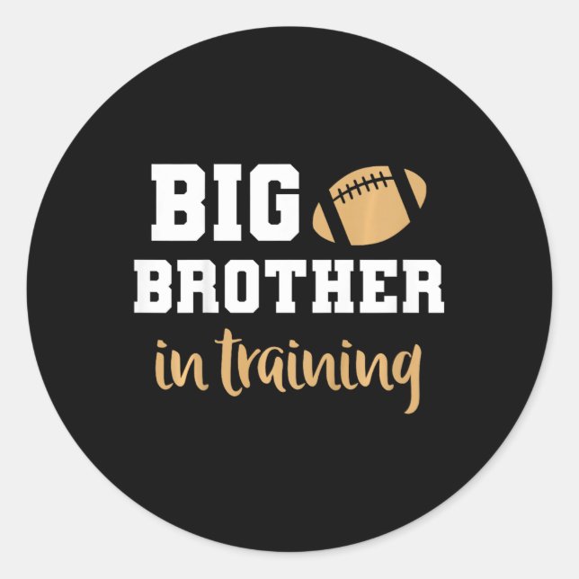 Kids Big Brother Football Pregnancy Announcement S Classic Round Sticker (Front)