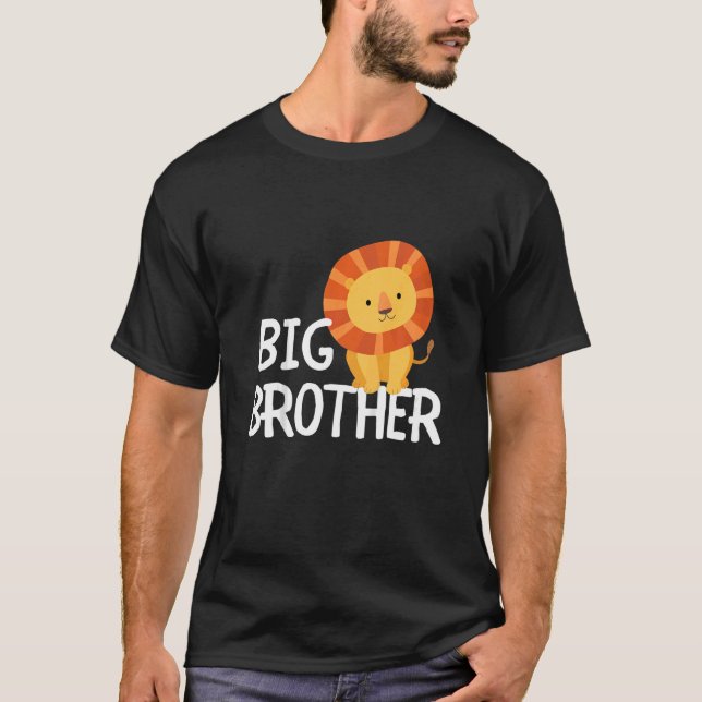 Kids Big Brother Lion Animal Best Bro Ever World's T-Shirt (Front)