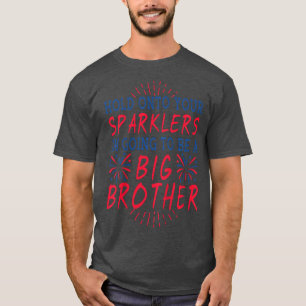 Kids Big Brother Sparkler USA 4th Of July Pregnanc T-Shirt