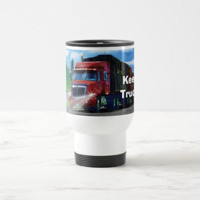 Kids Big Red Cargo Truck Drinking Mug (Center)