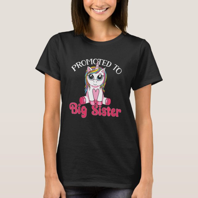 Kids Big Sis Pregnancy Announcement Promoted To Bi T-Shirt (Front)