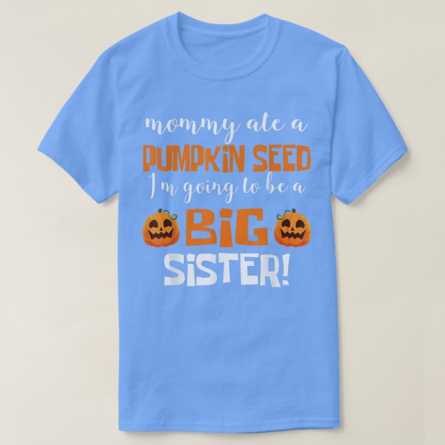 Kids Big Sister Fall Pregnancy Announcement Hallow T-Shirt (Design Front)