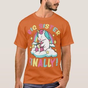 Kids Big Sister Finally Unicorn Big Sister Design  T-Shirt