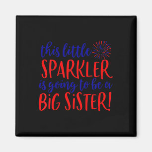 Kids Big Sister Sparkler 4th Of July Pregnancy Ann Magnet