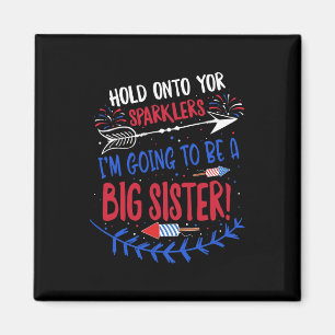 Kids Big Sister Sparkler 4th Of July Pregnancy Ann Magnet