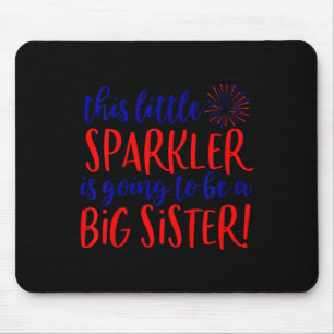 Kids Big Sister Sparkler 4th Of July Pregnancy Ann Mouse Pad