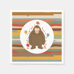 Kids Bigfoot Birthday  Napkin