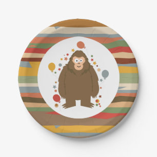 Kids Bigfoot Birthday Paper Plate