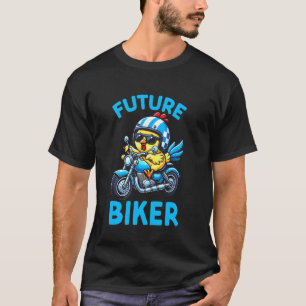Kids Biker Motorcycle Riding Chicken Boys T-Shirt