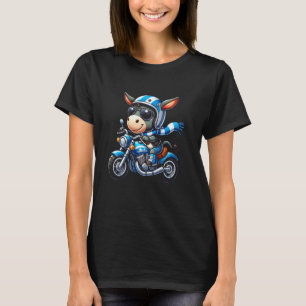 Kids Biker Motorcycle Riding Donkey Boys T-Shirt