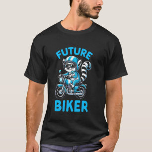 Kids Biker Motorcycle Riding Lemur Boys T-Shirt