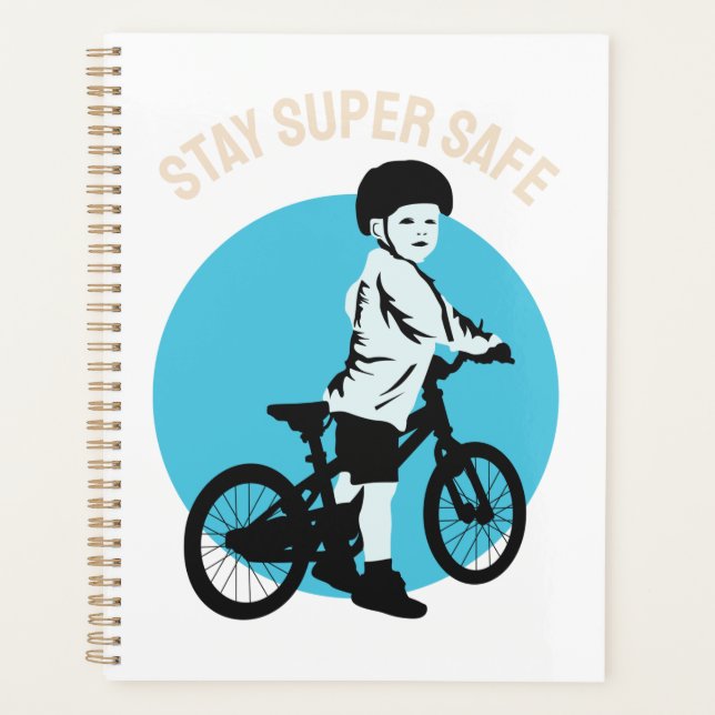 Kids Biker Safety - Stay Super Safe Planner (Front)