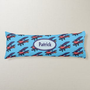 Kids Biplane Pattern Customised Body Cushion