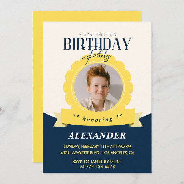 Kids birthday 13th birthday invitation Modern (Front/Back)