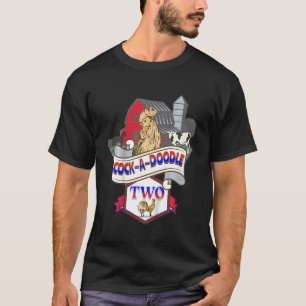 Kids Birthday 2 Years Old Animals Themes Farming T-Shirt