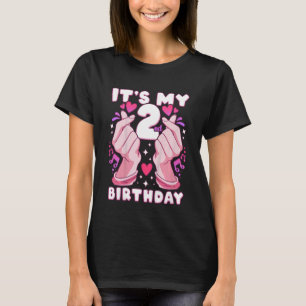 Kids Birthday 2 years old, K-pop finger heart, Sar T-Shirt