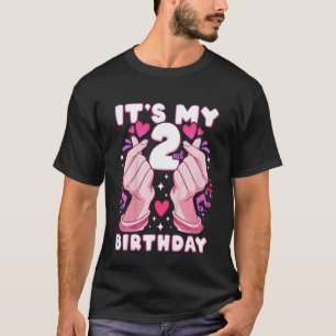 Kids Birthday 2 years old, K-pop finger heart, Sar T-Shirt