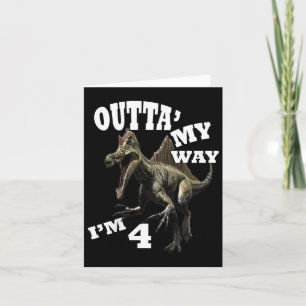 Kids Birthday 4th Gift Dino Graphic Design & Q Card