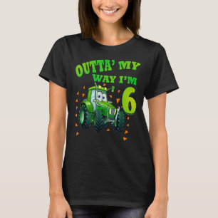 Kids Birthday 6 Year Old Green Farm Truck Tractor T-Shirt