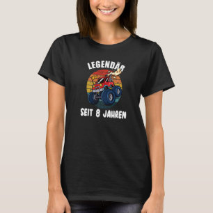 Kids Birthday 8 Years Monster Truck Boys T-Shirt