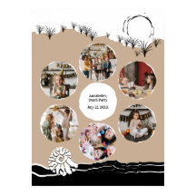 Kids Birthday Beach Party Photo Collage Template 