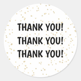 Kid's Birthday Black Gold Glitter Classic Round Sticker