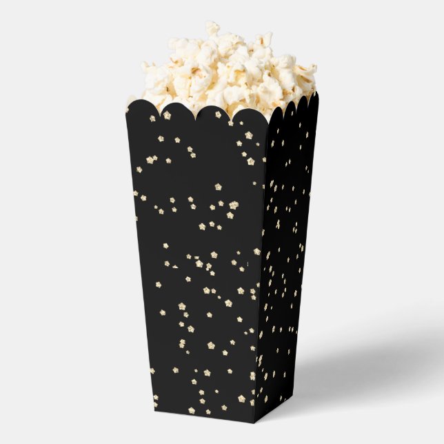Kid's Birthday Black Gold Glitter Favour Box (Popped)