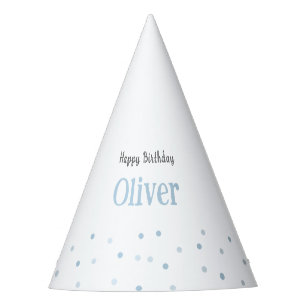 Kids Birthday Blue Dots Custom Party Hat