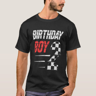 Kids Birthday Boy 2 Two Racing Flag 2nd Birthday R T-Shirt
