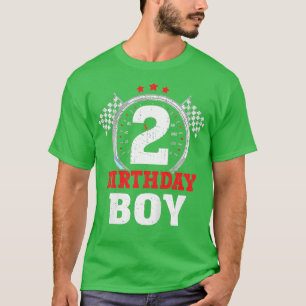 Kids Birthday Boy 2 wo Race Car 2nd Birthday Racin T-Shirt