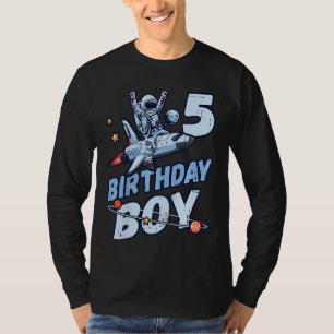 Kids Birthday Boy 5 Years Old Astronaut Planets In T-Shirt