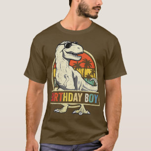 Kids Birthday Boy Dino T Rex Dinosaur Boys Matchin T-Shirt