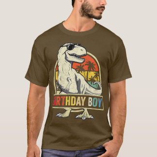 Kids Birthday Boy Dino T Rex Dinosaur Boys Matchin T-Shirt
