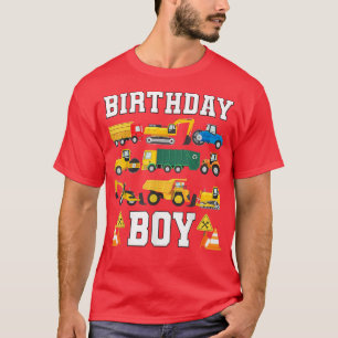 Kids Birthday Boy  Funny Construction Birthday  T-Shirt