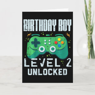 Kids Birthday Boy Level 2 Unlocked Gamer Controlle Card
