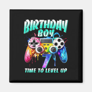 Kids Birthday Boy Time To Level Up Gamer Video Gam Magnet