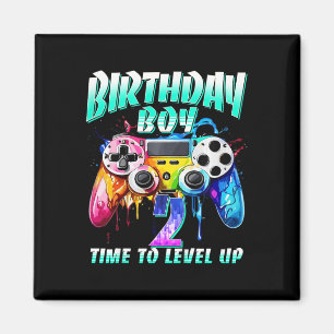 Kids Birthday Boy Time To Level Up Gamer Video Gam Magnet
