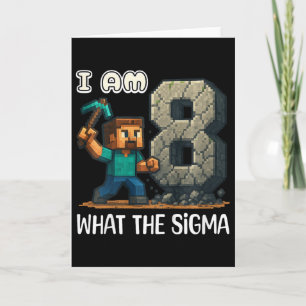 Kids Birthday Boys Shirt 8th Birthday Sigma Gaming Card
