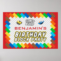 Kid's Birthday Brick Party Block Party Build Toys