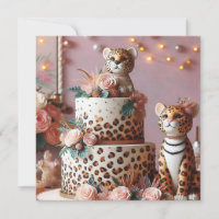 KIDS BIRTHDAY CAKE CUTE LEOPARD THEME