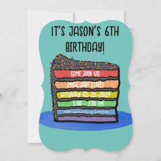 Kid's Birthday Cake Party Invitation