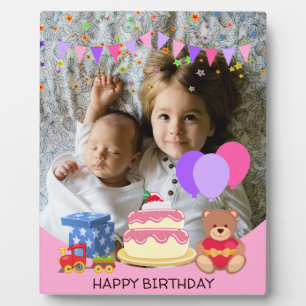 Kids birthday celebration personalised photo Plaque