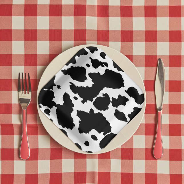 Kids Birthday Cow Hide Print Paper Plate (Creator Uploaded)