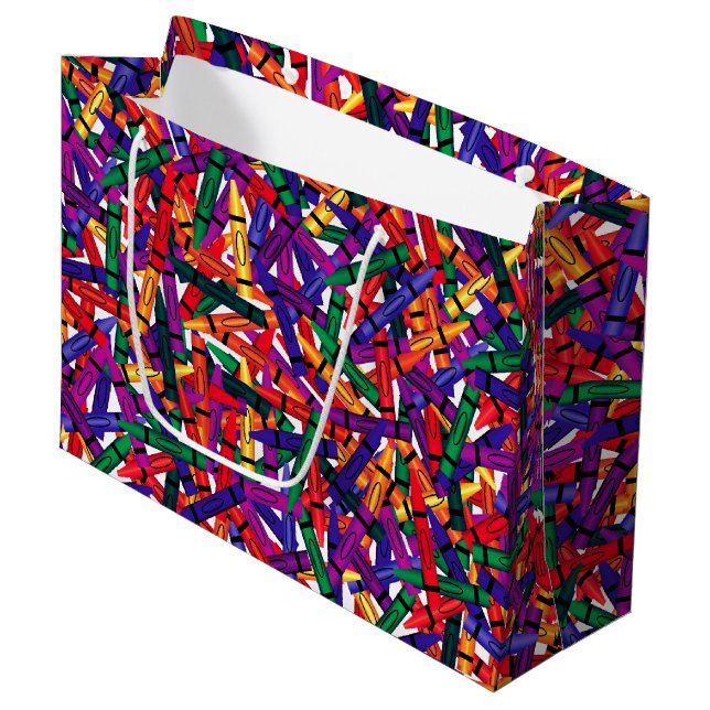 Kids Birthday Crayon Large Gift Bag (Front Angled)